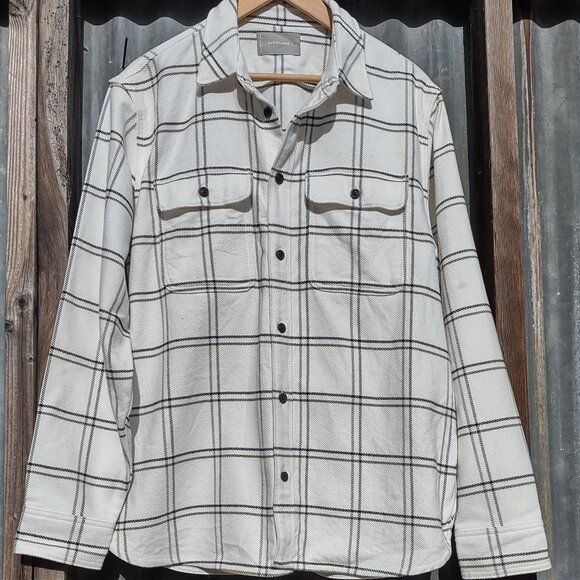 Everlane Men's Over-Shirt Plaid / Striped Button Up Long Sleeve Casual Large - Picture 3 of 8